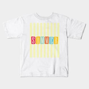 Summer - Yellow Stripes on - Kids T-Shirt